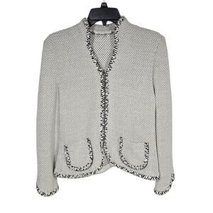 St. John Collection by Marie Gray Tweed Zippered Jacket w/Patch Pockets Size 6